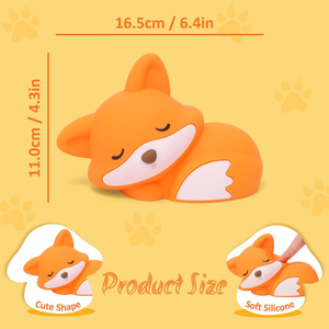 Veilleuse LED en forme de <span class=keywords><strong>renard</strong></span> endormi, type C, avec minuterie d'arrêt automatique, lampe portable pour enfants, luminaire décoratif pour chambre de bébé - Product Image 3