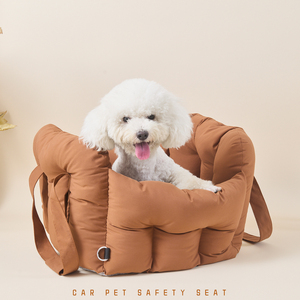 Siège de <span class=keywords><strong>voiture</strong></span> pour animaux de compagnie en lin de luxe en gros, housse amovible et lavable, siège surélevé portable pour chien et chat, sac de sécurité pour les voyages en plein air - Product Image 2