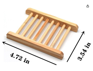 Portasapone in bambù naturale con scarico, vassoio porta sapone in <span class=keywords><strong>legno</strong></span> per bagno e doccia - Product Image 5