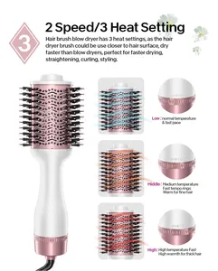 1200w Salon Negative Ion Hot Air Blow Dryer Brush Professional Straightener Comb Electric Hair Blow Dryer Brush