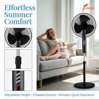 Vente en gros de ventilateurs sur pied oscillants à commande par bouton noir de 16 pouces pour la maison et l'achat en gros commercial