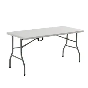 Outdoor 180 cm Fold in Half Plastic foldable White Table Camping garden banquet event powder steel frame