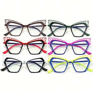 Gafas de Computadora con Logotipo Personalizado, Diseño Vintage 2025, Coloridas, Metálicas, Anti Luz Azul, UV400, Montura Grande Hueca, para Mujer - Product Image 5