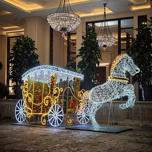 Luce Decorativa Natalizia da Esterno Personalizzata Grande IP65 a Forma di Carrozza con Cavalli 3D LED Ricaricabile Dimmerabile Alimentata a Corrente Alternata 50000 - Product Image 4