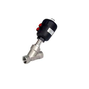 Pneumatischer Edelstahl antrieb 2/2-Wege-Edelstahlgewinde Kunststoffkopf-Winkels itz ventil - Product Image 1