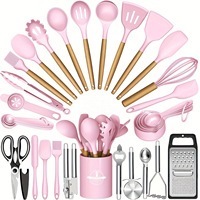 Ustensiles de cuisine en silicone résistant à la chaleur, ensemble de 34 pièces, cuillère, gadgets de cuisine antiadhésifs, ensemble de cuisine en silicone