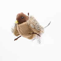 Jouet pour chat en peluche en forme d'oiseau, avec capteur de mouvement intelligent, son d'oiseau électrique et plumes qui battent, jouet interactif, vente en gros OEM