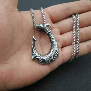 قلادة فايكنغ ميرميد من مجموعة <span class=keywords><strong>2026</strong></span> العصرية، مصنوعة من الفولاذ المقاوم للصدأ 316، مطلية بالبلاتين، مع سلسلة وحلقة تعليق أنيقة - Product Image 4