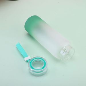 Bouteille d'eau en verre dégradé de qualité supérieure 500 ml, anti-fuite avec couvercle - Product Image 1