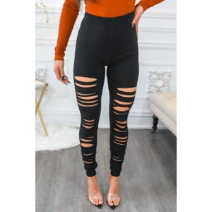 Leggings TD Sport con Design Sexy distrutto taglia XL materiale in lattice di Spandex caldo in Nylon Push-up per uso in palestra