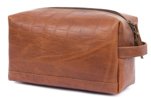 Premium Leather Toiletry Bag <b>Mens</b> Travel Dopp <b>Kit</b> Organizer Stylish Waterproof <b>Shaving</b> Cosmetic Bag - Product Image 2