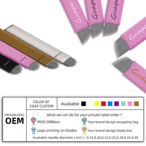 Cuchillas de artista para <span class=keywords><strong>Microblading</strong></span> de cejas, n. ° 18, microcuchillas U18, 0,16mm, Nano agujas, afiladas, negras, para trazo de pelo, cejas, venta al por mayor - Product Image 2