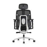 Chaise de bureau ergonomique de haute qualité avec base en aluminium moderne, appui-tête 3D réglable et dossier en maille pour salle de conférence