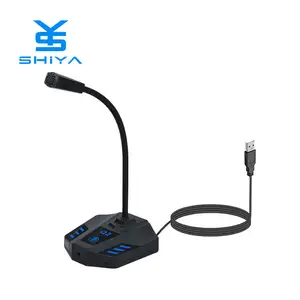 Recommend Professional Wired Gooseneck Conference Microphone With Light Stand Table Desktop Gaming Microphone For Meeting Room