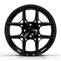 Nouveau modèle 17-20 pouces noir brillant #   Jantes croisées de style sport en alliage modifié, usinées CNC et traitées thermiquement pour berlines, marque HEH