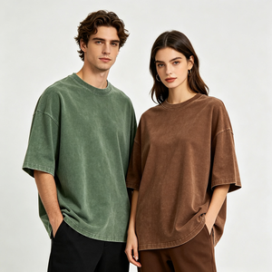 Camiseta Urbana de Hombre, Estilo Streetwear, 100% Algodón, Lavado Ácido, Cuello Redondo, Hombros Caídos, Personalizable con Logotipo - Product Image 2