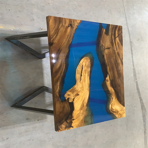 <span class=keywords><strong>Tavolo</strong></span> da Pranzo in Resina Epossidica Personalizzabile, Legno Massello di <span class=keywords><strong>Noce</strong></span> Sudamericano con Resina, <span class=keywords><strong>Tavolo</strong></span> da Conferenza Blu Artistico Opzionale - Product Image 2