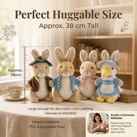 Peluche Peter Rabbit Floral Meadow, Madame Lapin Flopsy, Lapin Benjamin, Jouet en Peluche, Fibre de Polyester, PVC, 38cm, Décoration de Maison Pastorale