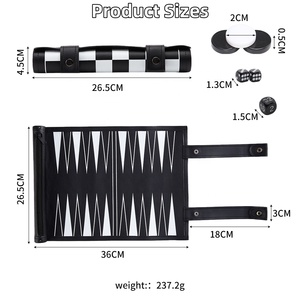 Set Regalo per l'Educazione Precoce, Set Premium di Backgammon e <span class=keywords><strong>Scacchi</strong></span> Artigianale, Leggero e Durevole, con Borsa Porta Accessori - Product Image 2