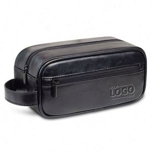 Men's Travel <b>Toiletry</b> Bag - Personalized PU Leather Shaving Dopp Kit for Business & Gifts - Product Image 1