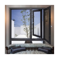 Ventanas y Puertas de Aluminio de Fábrica con Estilo de Apertura Abatible y Persianas, Estructura de Acero Galvanizado para Uso en Hoteles y Residencias