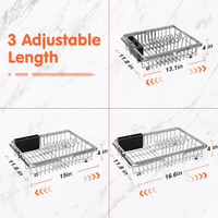 Égouttoir à vaisselle extensible en acier inoxydable pour évier de cuisine, support et égouttoir à ustensiles