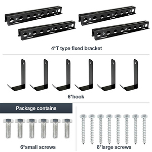 JH-Mech-Système de rail de rangement pour <span class=keywords><strong>3</strong></span> bacs de garage de type T avec 6 crochets amovibles et <span class=keywords><strong>4</strong></span> paquets d'étagères de plafond robustes - Product Image 5