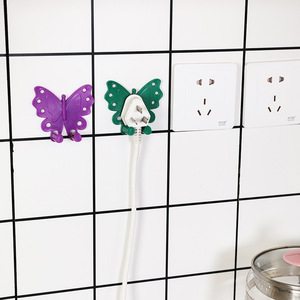 Butterfly Shape Plastic Wall Mount Hook For Cable Management Bathroom Use - Product Image 1