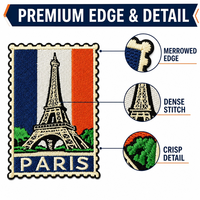Patch brodé Tour Eiffel Paris, souvenir de voyage pour les amateurs de voyages, France, pour chapeau, sac à dos, veste, chemise