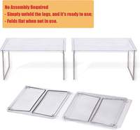 Étagère de rangement transparente pliable et empilable pour comptoir de cuisine, organisateur de rangement pour épices et vaisselle en plastique, gain de place