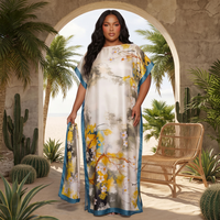 Nouvelle Robe Longue de Luxe Africaine Dashiki et Foulard Assorti, Caftan Momo Grande Taille pour Femme