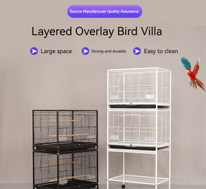 Gabbia per Uccelli Premium in Metallo Zincato e Antiruggine con Coppette Esterne, Gabbia Impilabile per Pappagalli - Product Image 5