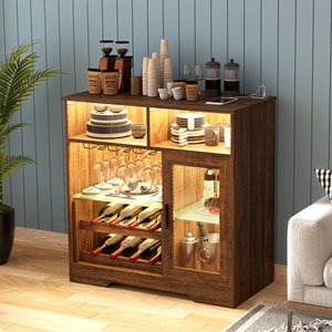 Mini gabinete de pared plegable, Mostrador de <span class=keywords><strong>Bar</strong></span>, estante lateral de almacenamiento de vino de madera, de lujo para el hogar, Mini <span class=keywords><strong>Bar</strong></span>, muebles de lujo de MDF - Product Image 2