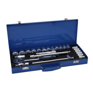 24 Piece <strong>Socket</strong> Tool <strong>Set</strong> Bits <strong>Ratchet</strong> Handle Extension Bar Customized Logo Carbon Steel Heat Treatment 35K Mirror Surface - Product Image 2