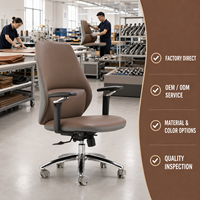 Chaise de bureau exécutive ergonomique moderne de qualité supérieure en cuir PU pivotante avec accoudoirs réglables en hauteur, chaise de patron confortable