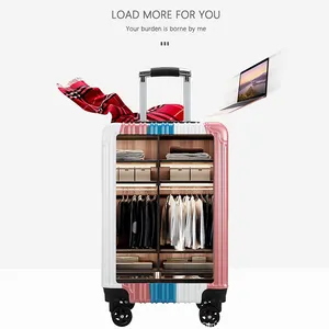 कस्टम निर्माता ABS और पीसी अद्वितीय पहियों सभ्य सूटकेस सेट ट्रॉली बैग सामान यात्रा सामान सेट यूनिसेक्स स्पिनर