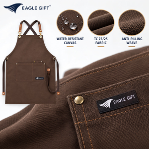 Wholesale Unisex Breathable Canvas Kitchen Aprons Washable Restaurant Bar Chef Waiter Uniform Custom Logo Pinafores for Baristas - Product Image 1