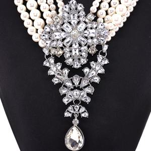 Factory Fashion Crystal <b>Necklace</b> Chunky Statement Zinc Alloy Strand Chain for Anniversary - Product Image 3