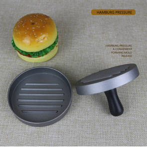 Prensa para <span class=keywords><strong>Hamburguesas</strong></span> de Carne, Molde para Hacer <span class=keywords><strong>Hamburguesas</strong></span>, Antiadherente, de Aluminio Fundido a Presión, con Mango de Madera - Product Image 5