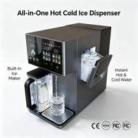 Distributeur d'eau de bureau avec machine à glaçons, eau chaude et froide, affichage des données TDS, grande production de glaçons, usage domestique et commercial, OEM disponible