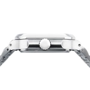 Reloj de Cuarzo Octagonal para Hombre, Correa de Acero Inoxidable de 20 mm, Cristal de Zafiro, Visualización de Fecha Luminosa, Resistente al Agua, Lujoso y Ejecutivo - Product Image 2