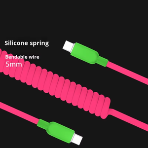 <span class=keywords><strong>Cable</strong></span> <span class=keywords><strong>de</strong></span> <span class=keywords><strong>Carga</strong></span> <span class=keywords><strong>de</strong></span> Datos USB-C a USB-C <span class=keywords><strong>de</strong></span> Silicona Líquida Suave en Espiral, 240W, para <span class=keywords><strong>iPhone</strong></span> - Product Image 5