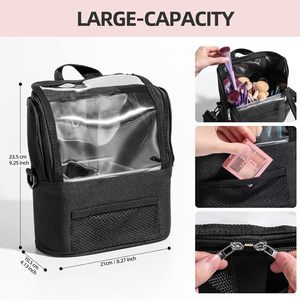 Borsa <span class=keywords><strong>trasparente</strong></span> in PVC con cerniera per pennelli da trucco e organizer per attrezzi con tracolla - Product Image 5