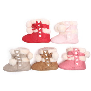 Hiver vente chaude bébé bottes <span class=keywords><strong>de</strong></span> neige nouveau bébé pré-walker chaussures pour filles avec mignon boules <span class=keywords><strong>de</strong></span> poils - Product Image 3