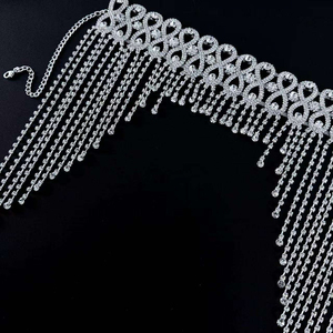 Chaîne de tête à pampilles en strass, serre-tête scintillant en cristal pour le front, accessoire de cheveux réglable pour mariée, mariage et fête - Product Image 3