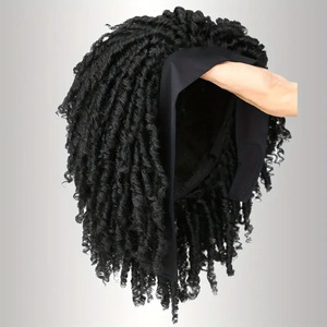 Parrucca con fascia per capelli da uomo in fibra sintetica africana di alta qualità, ricci attorcigliati, a nucleo cavo, effetto seta ghiaccio, all'ingrosso - Product Image 5
