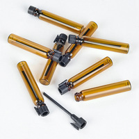Mini flacons ambrés d'huile essentielle vide de 2ml, flacon de parfum en verre tubulaire