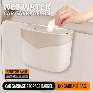 Poubelle de voiture portable <span class=keywords><strong>mini</strong></span> en plastique recyclable avec porte latérale pour la gestion des déchets, disponible en différentes couleurs - Product Image 2
