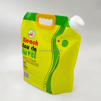 Sac de lessive en plastique laminé imprimé sur mesure - Pochette de savon liquide avec bec verseur 3L/4L pour emballage souple