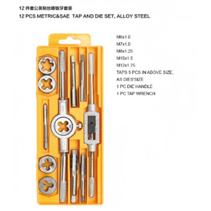 ชุดเครื่องมือต๊าปและได 12 ชิ้น แบบเมตริกและอิมพีเรียล ทำจากเหล็กอัลลอย - Product Image 2